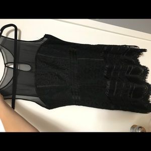 sheer lace black dress